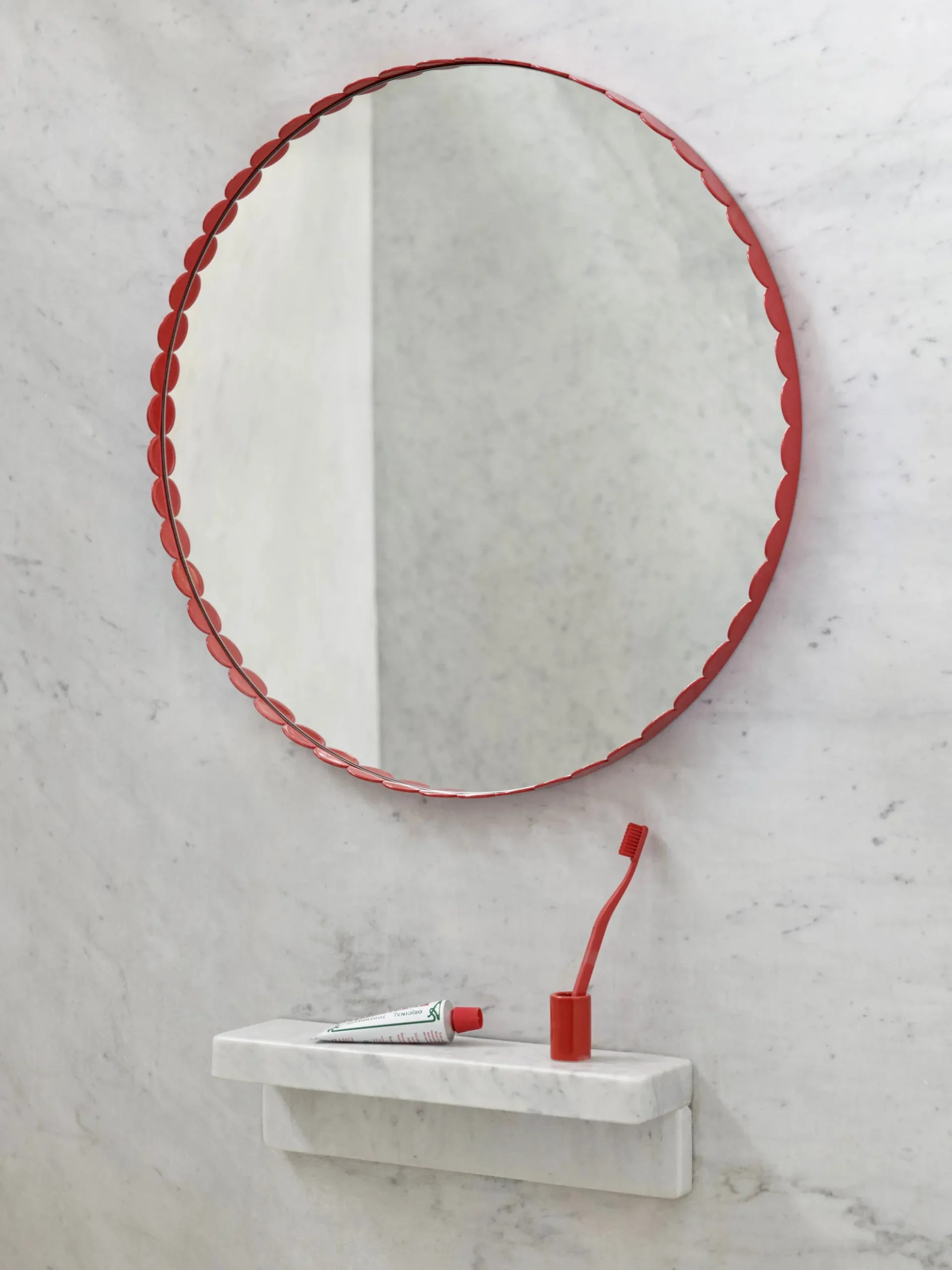 Arcs Mirror Round - Red