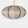 Bali Pumpkin Silk Lamp - Beige/Black