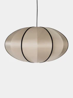 Bali Pumpkin Silk Lamp - Beige/Black