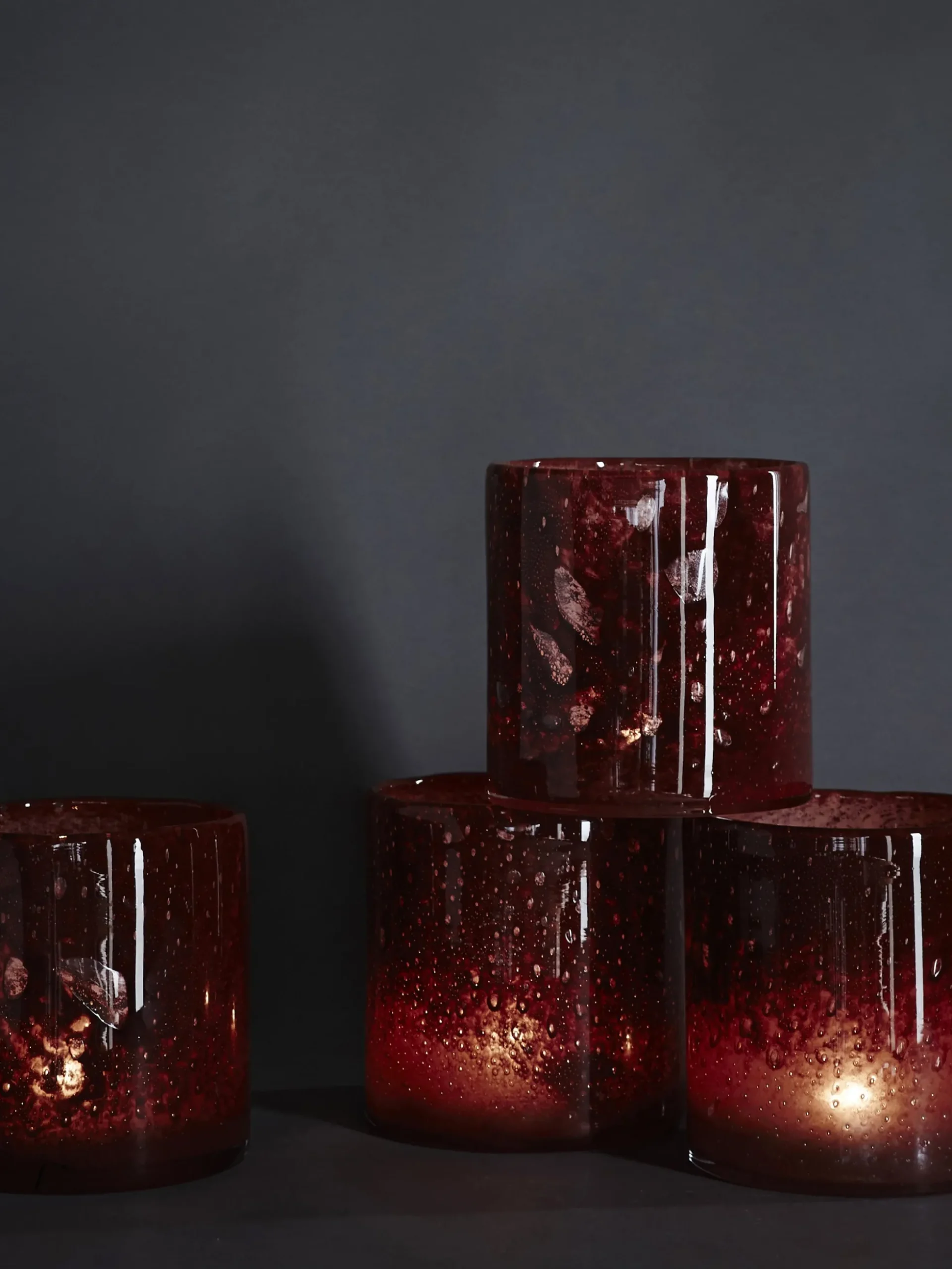 Belle Candle Holder - Claret Red - XL