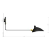 Big Wall Lamp with One Rotating Straight Arm