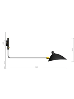 Big Wall Lamp with One Rotating Straight Arm