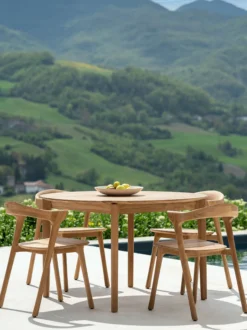 Bok Outdoor Dining Table Round - Teak - 125 cm