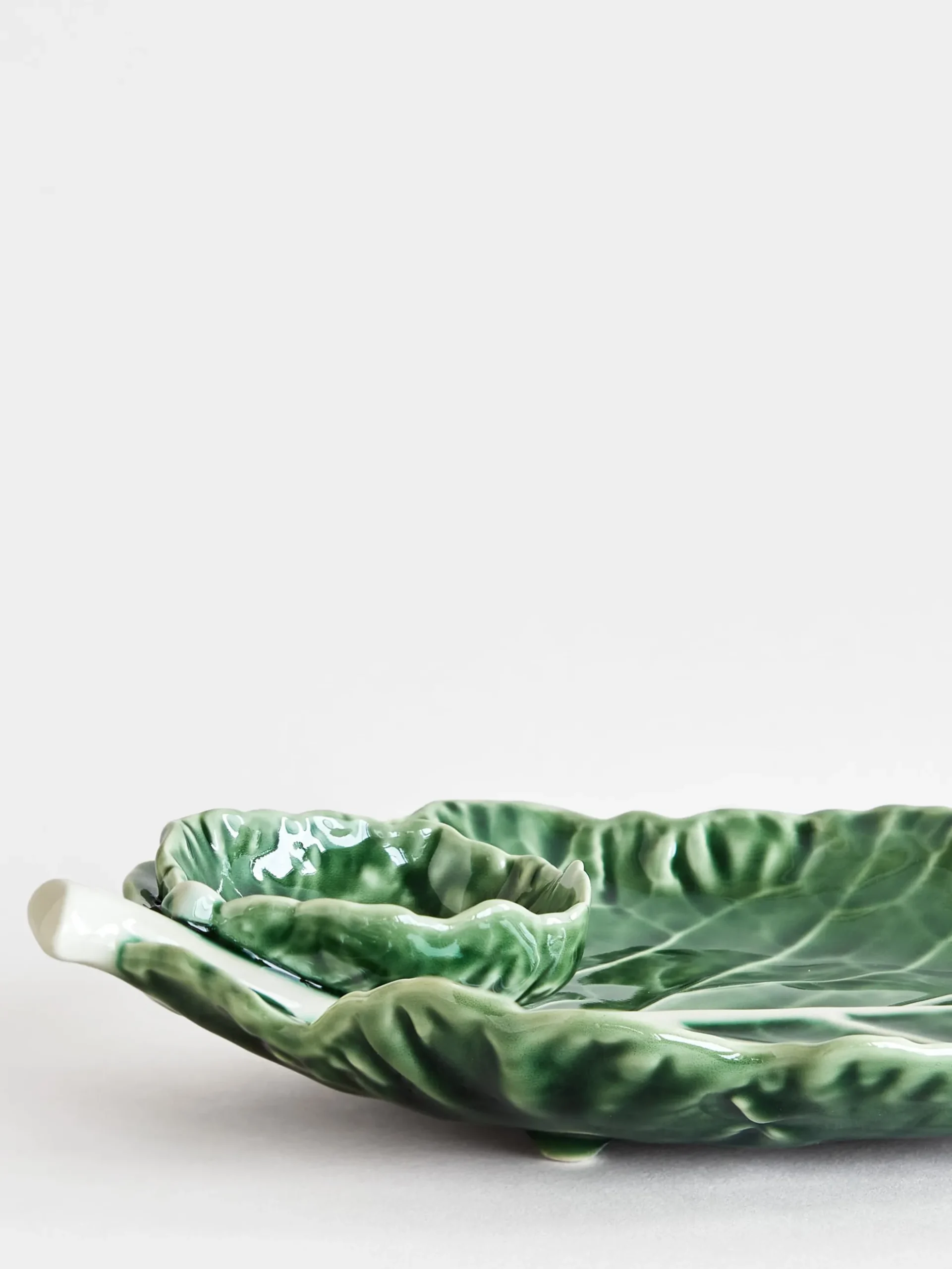 Cabbage Leaf Plate with Bowl