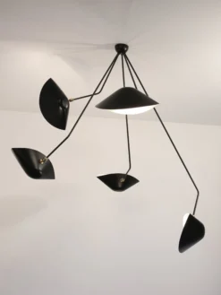 Ceiling Lamp with Five Angeled Arms