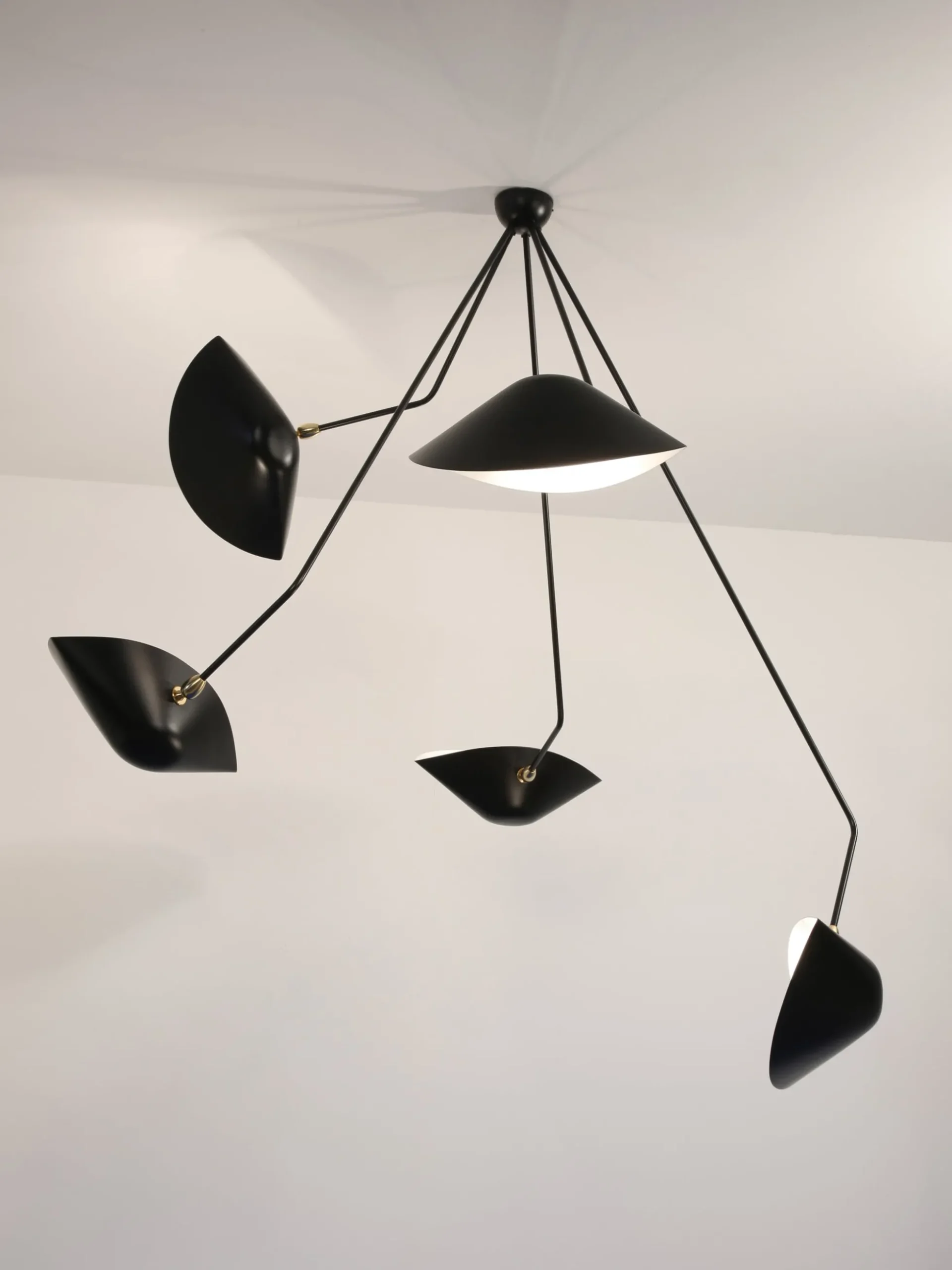 Ceiling Lamp with Five Angeled Arms