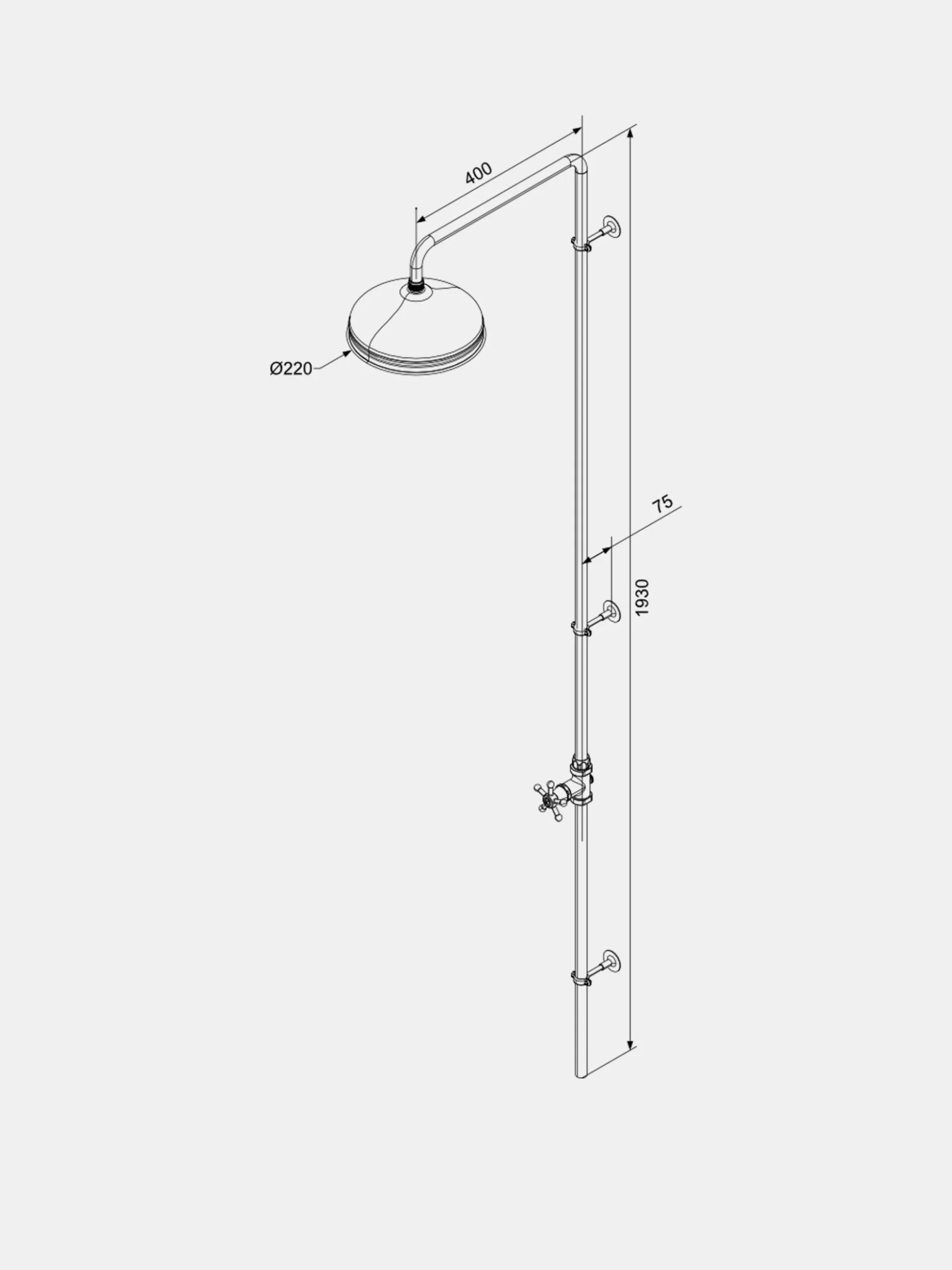 Christiansborg Outdoor Shower Fixture