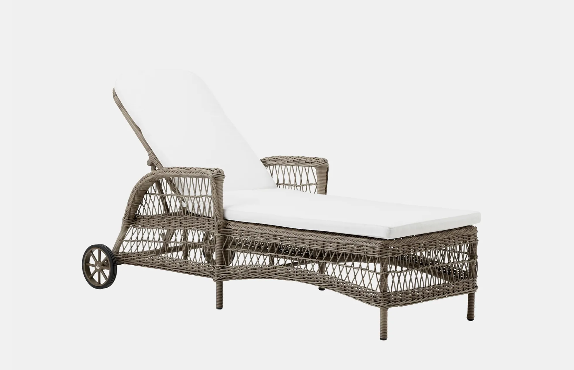 Daisy Exterior Sunbed - Antique Grey - White Cushion