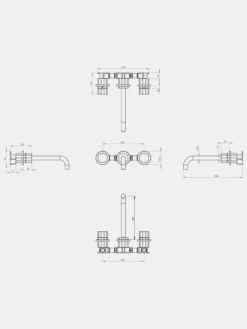 Déca Wall Mounted Tap 200 - 3 hole