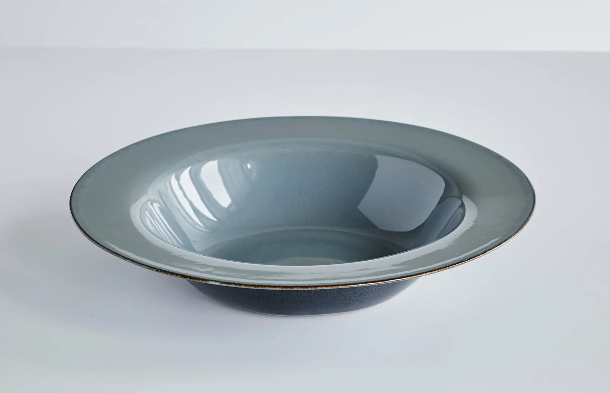 Degustation Large Round Blue Grey and Dark Blue