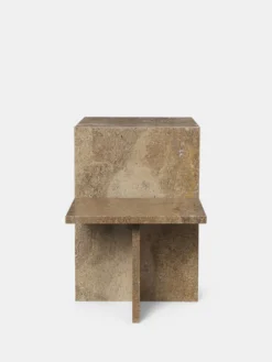 Distinct Side Table - Dark Brown Travertine