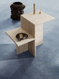 Distinct Side Table - Travertine