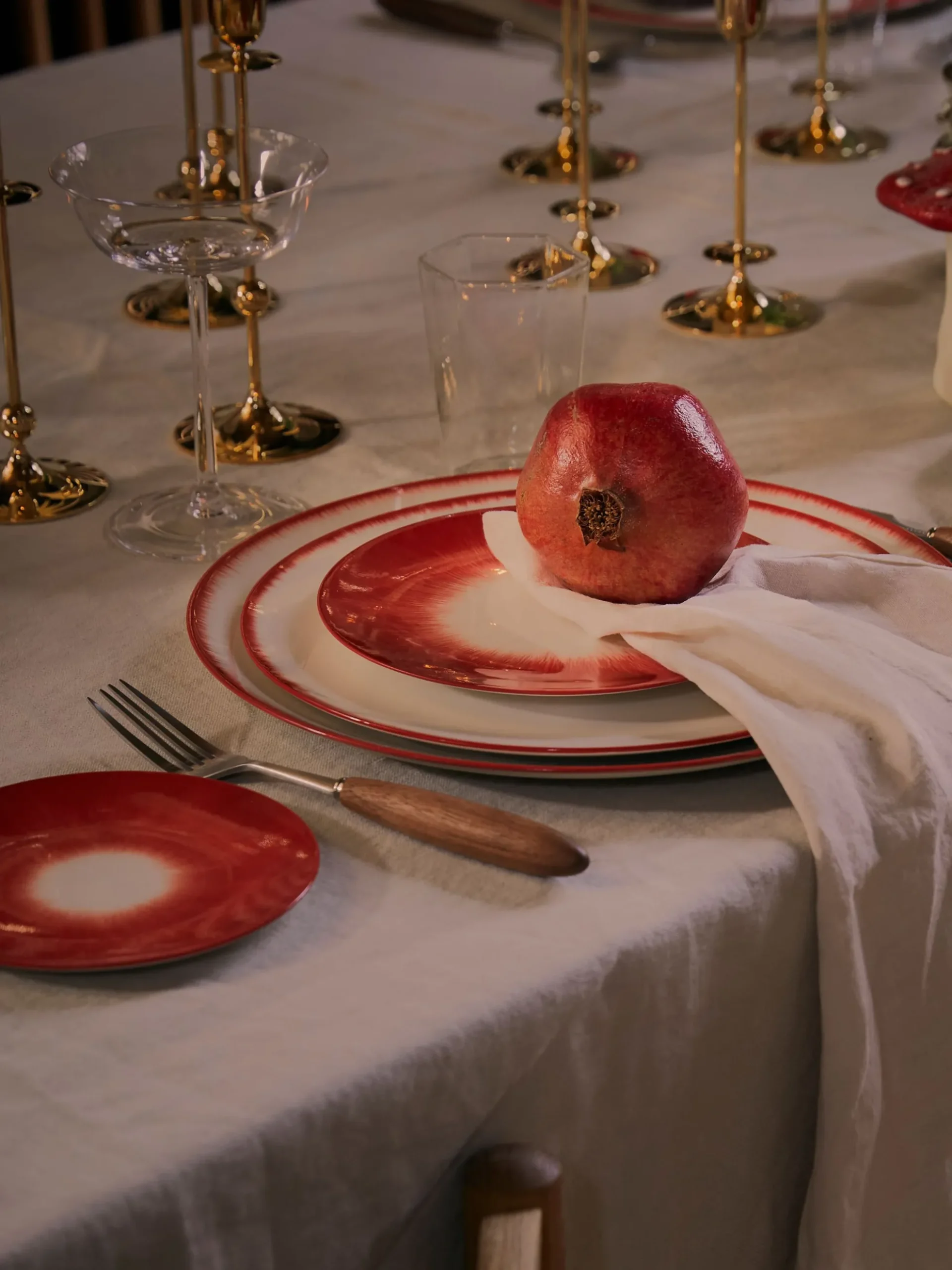 Dé - Plate 28 cm Off White - Red No2