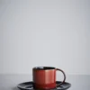 Espresso Cup With Saucer - Dark Blue - Rust