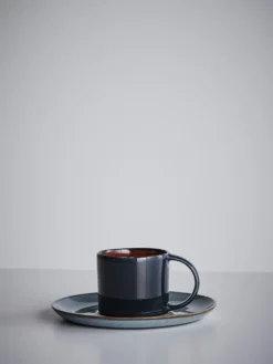 Espresso Cup With Saucer - Dark Blue - Smokey Blue