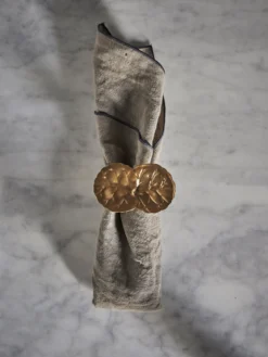 Flower Napkin Ring Dore Feuilles