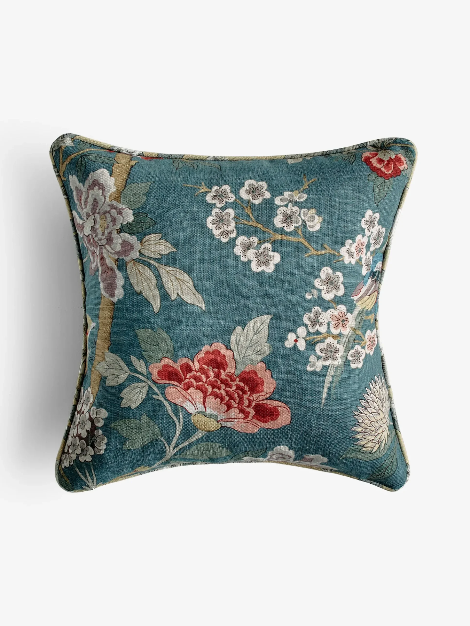 Hydrangea Bird Indigo Cushion - 50x50 cm