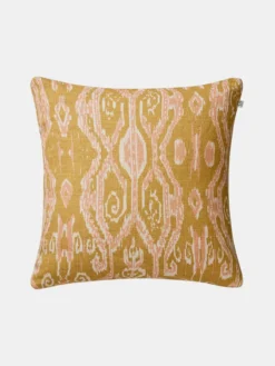 Ikat Madras Cushion Cover - Spicy Yellow - 50x50 cm