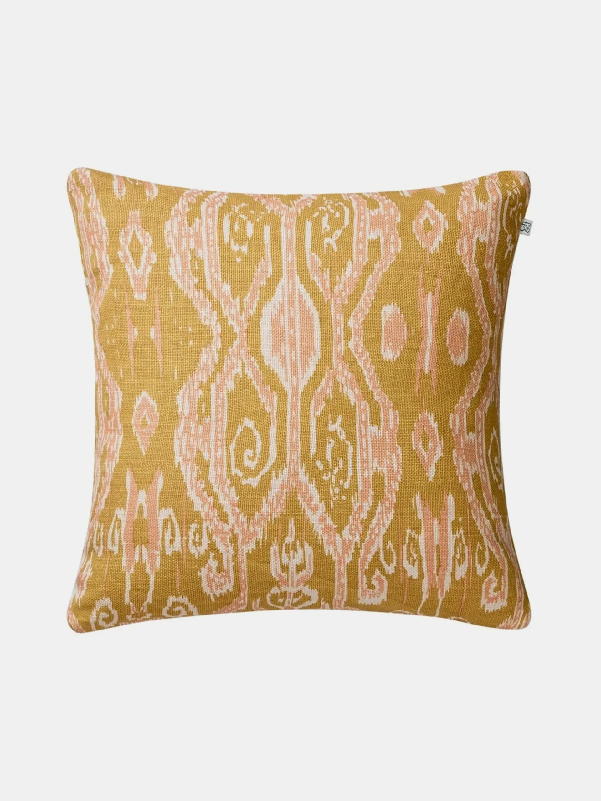 Ikat Madras Cushion Cover - Spicy Yellow - 50x50 cm