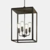 Ilford Large Closed Top Pendant - Dark Bronze - Clear Glass