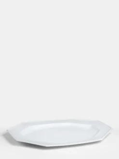 John Derian White Oval Octagon Platter