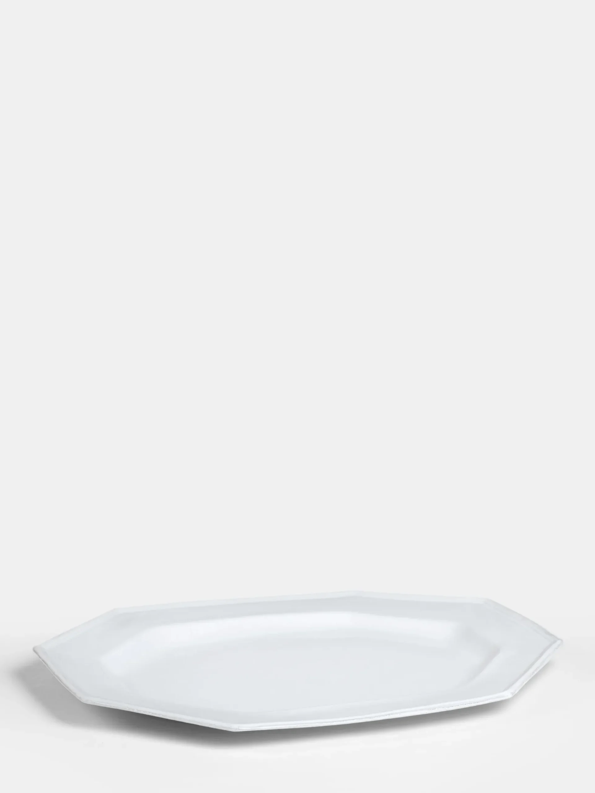 John Derian White Oval Octagon Platter