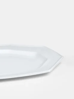 John Derian White Oval Octagon Platter
