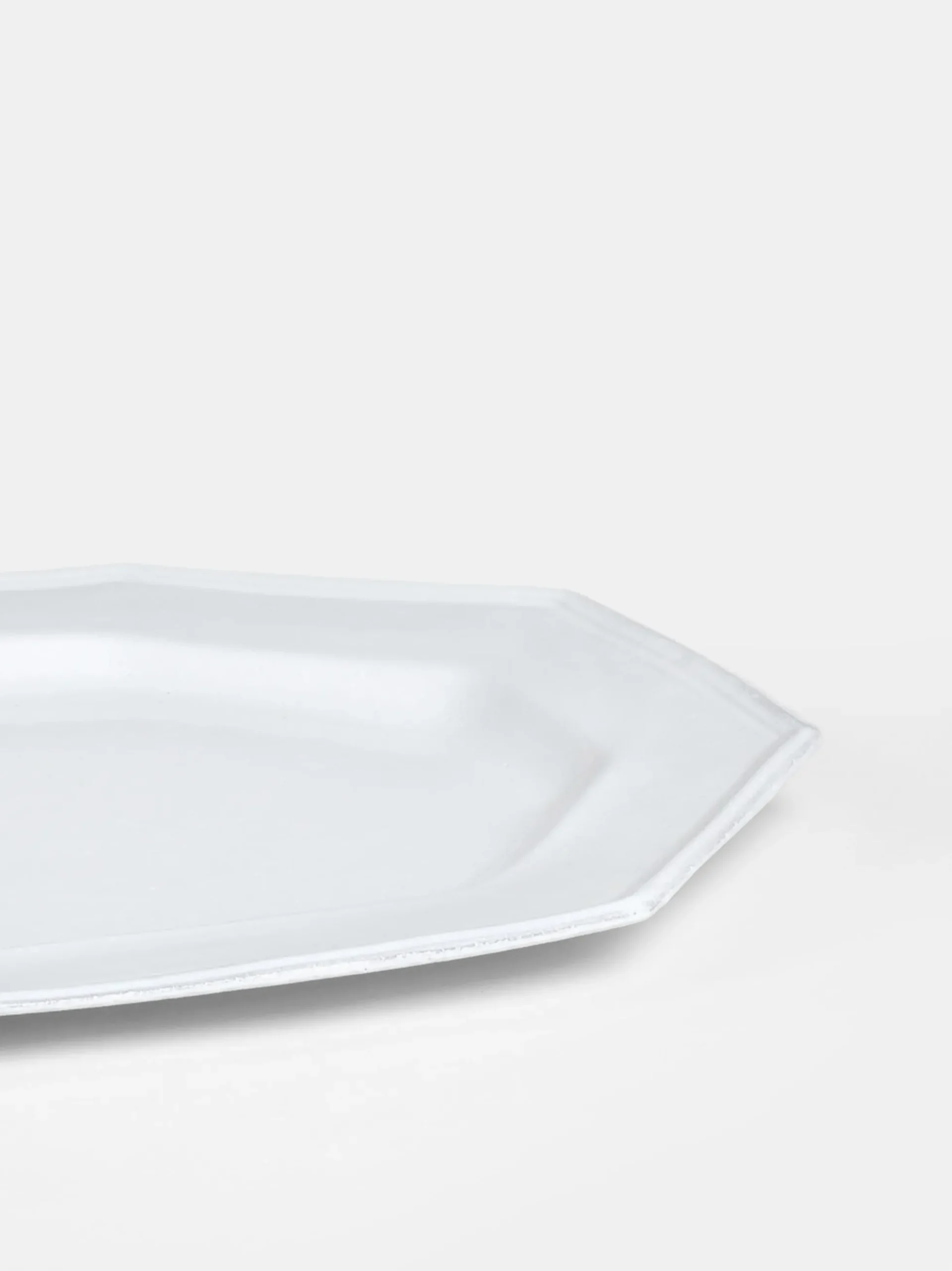 John Derian White Oval Octagon Platter