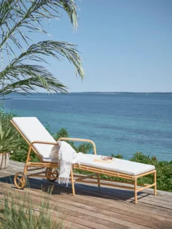 Josephine Exterior Sunbed - Natural/White