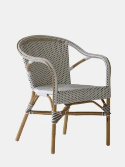 Madeleine Exterior Chair - White/Cappuchino Dot
