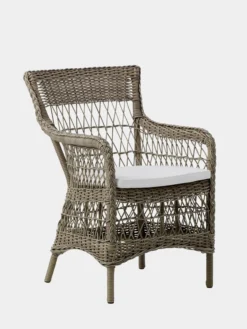 Marie Exterior Armchair - Antique Grey - White Cushion
