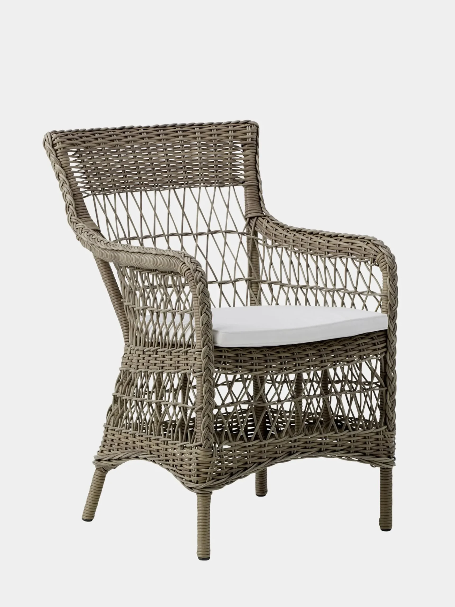 Marie Exterior Armchair - Antique Grey - White Cushion