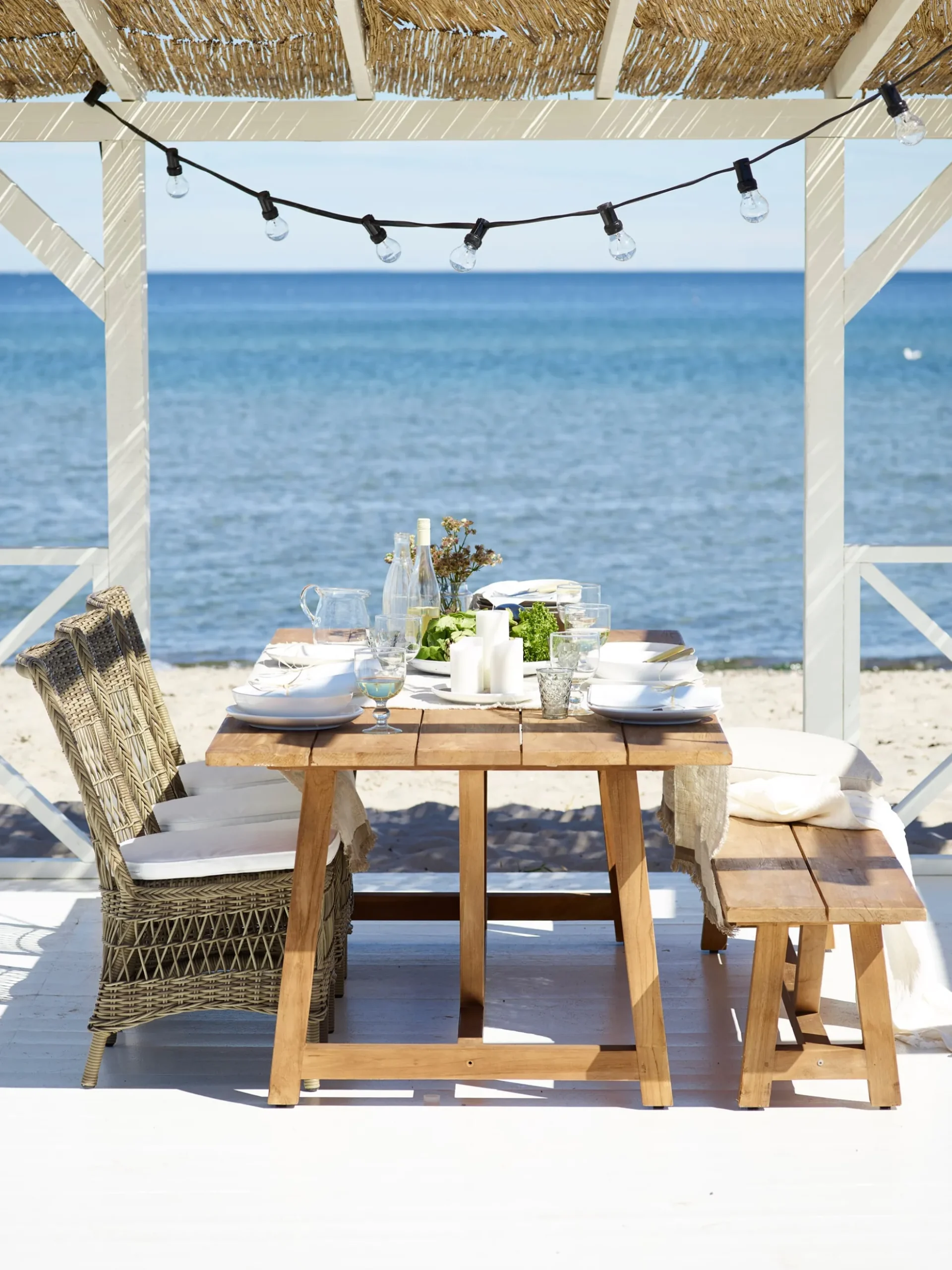 Marie Exterior Chair - Antique Grey - White Cushion