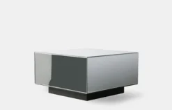 Mirror Block Table - Clear - 60 cm