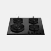 Modern Gas on glass hob with lateral wok - 60 cm - Nero