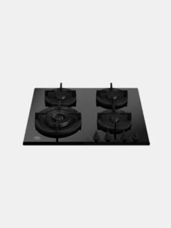 Modern Gas on glass hob with lateral wok - 60 cm - Nero