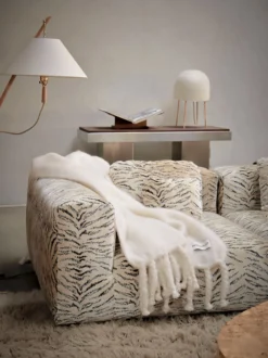 Mohair Tassel Throw - True White