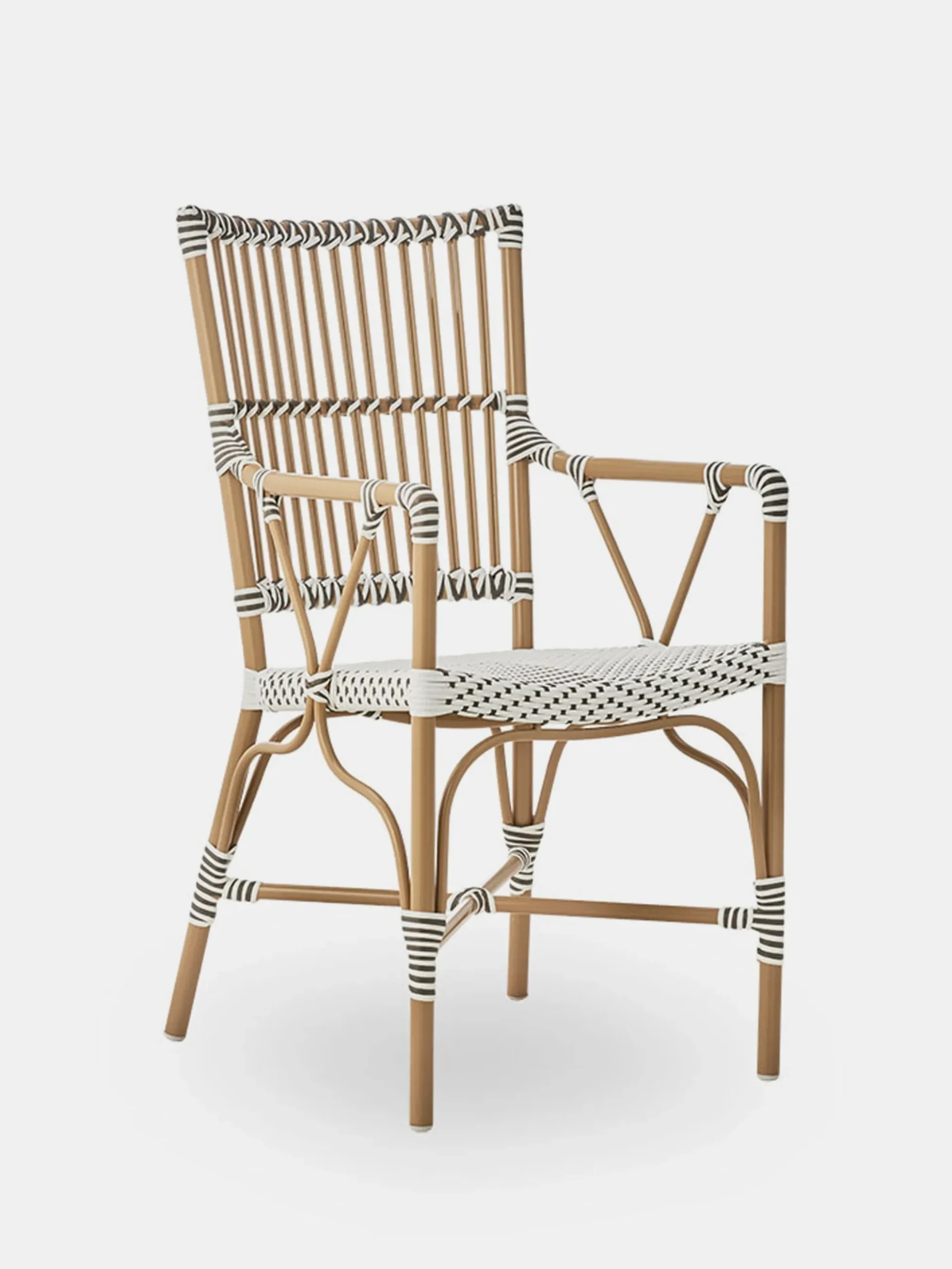 Monique Exterior Armchair - White/Cappuccino Dot