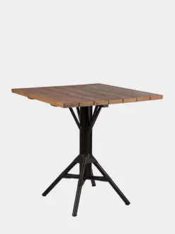 Nicole Cafe Table Rectangular - Teak - Black Base