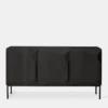 Oak Stairs Black Sideboard - 3 Doors