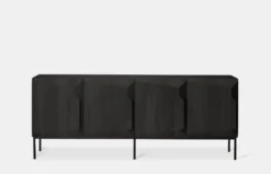 Oak Stairs Black Sideboard - 3 Doors