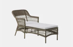 Olivia Exterior Sunbed - Antique Grey - White Cushion