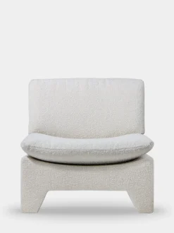 Retro lounge fauteuil - boucle cream