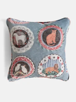Robina's Dinner Party Teal Cushion - 55x55 cm
