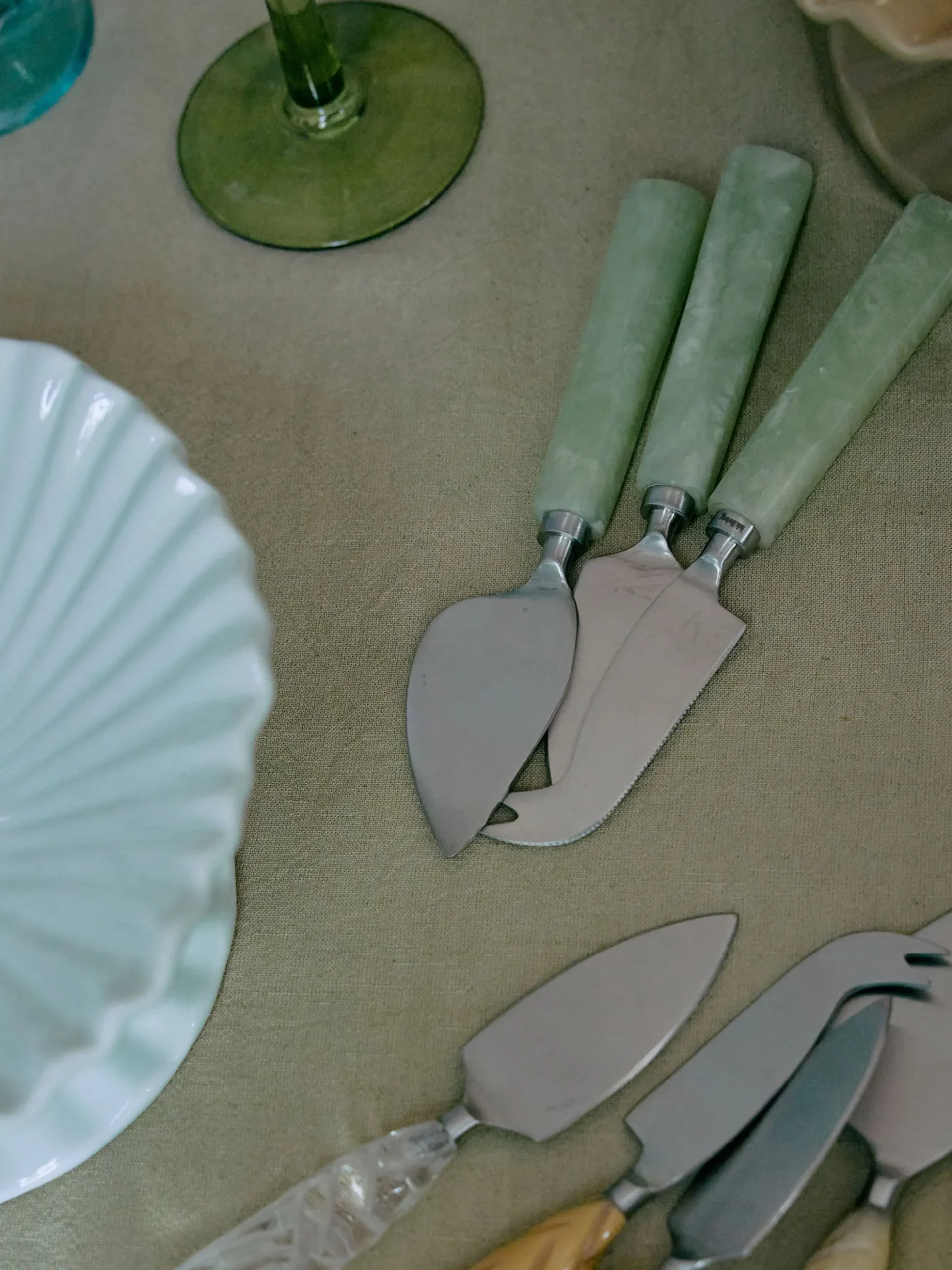 Sage Cheese Knives - Set of 3