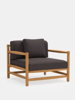 Saltholm Lounge Chair - Teak - Grey Brown Cushions