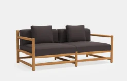 Saltholm Sofa - Teak - Grey Brown Cushions