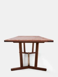 Shaker Dining Table - Oiled Walnut - Rosa Negrais Marble