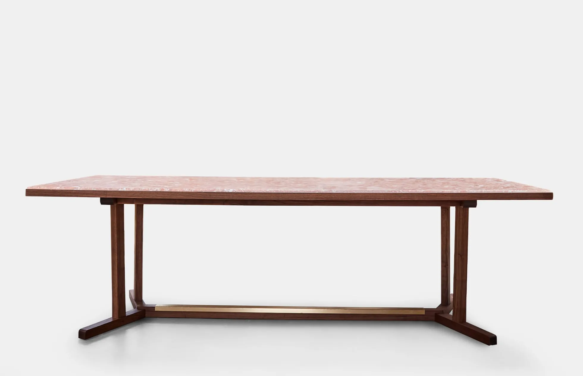 Shaker Dining Table - Oiled Walnut - Rosa Negrais Marble