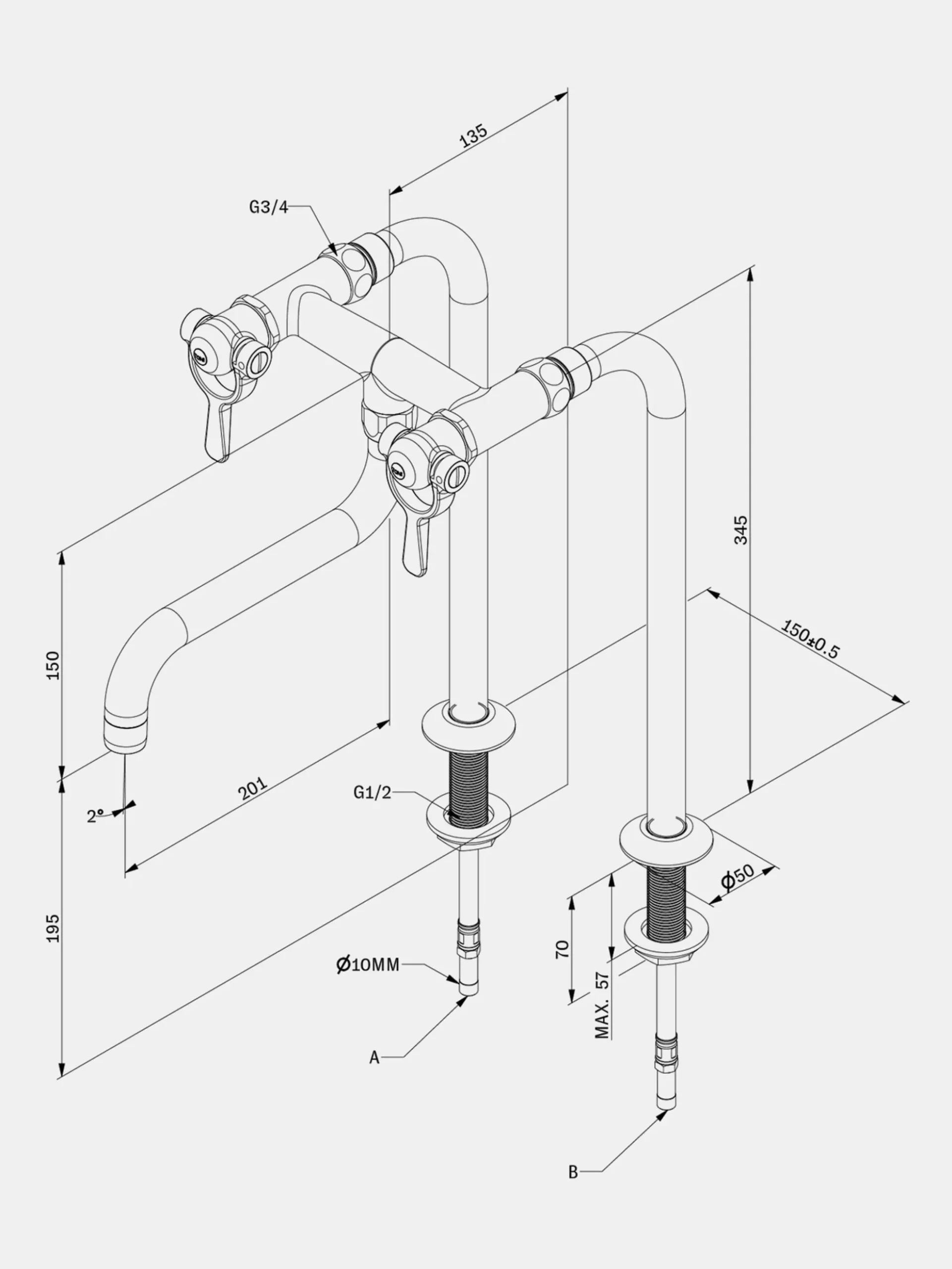 SP Tap on standpipes S200 - Brass